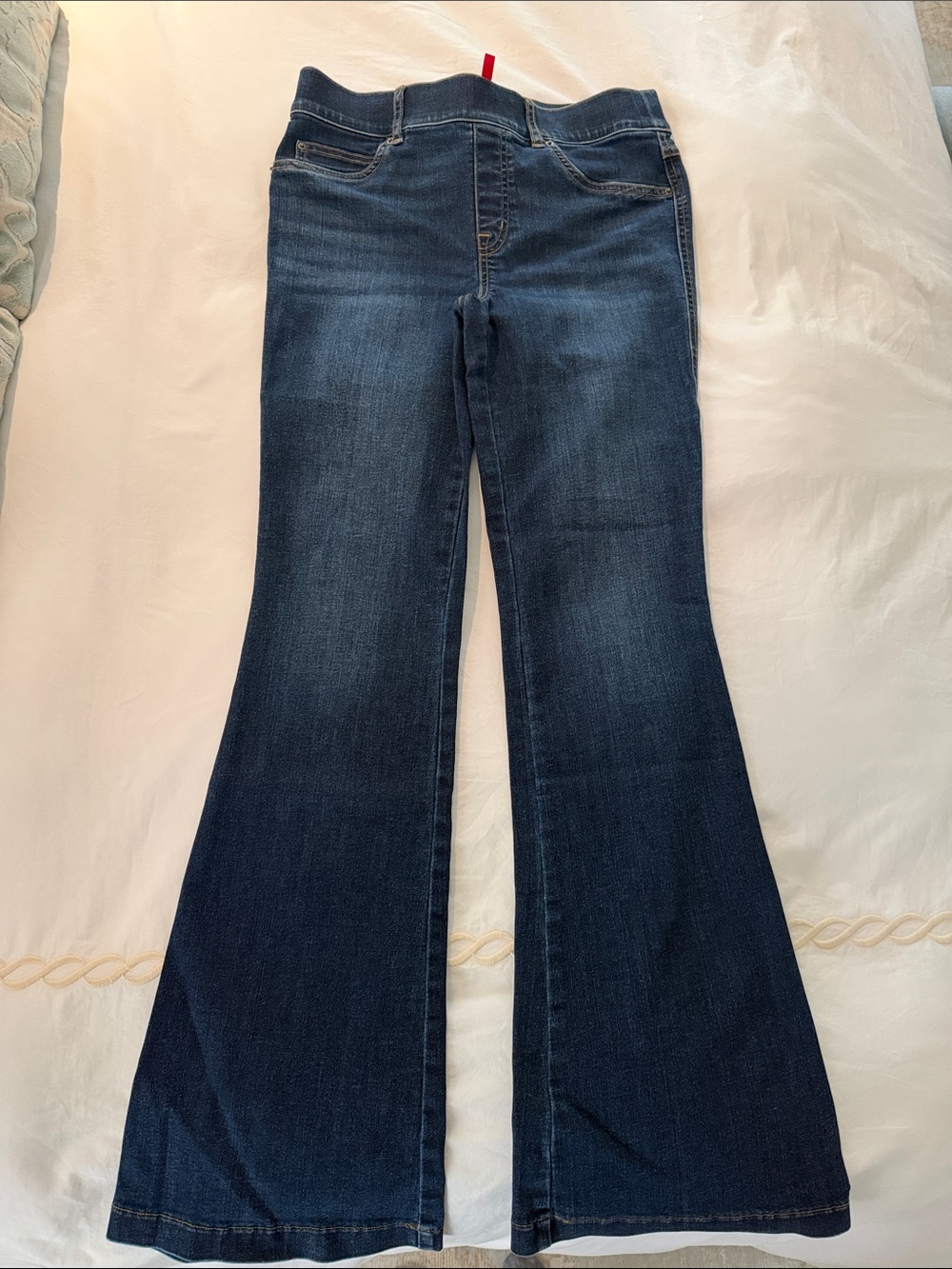 SPANX Dark Blue Flare Jeans with Stretch